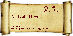 Parisek Tibor névjegykártya